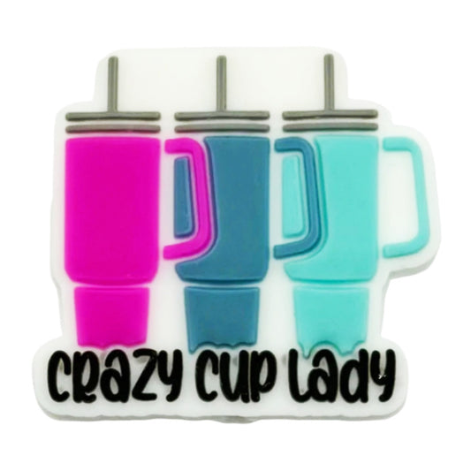 crazy cup lady silicone focal beads colorful tumbler beads