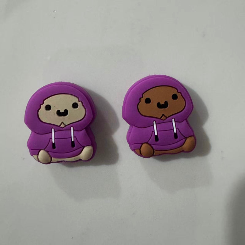 hoodie character silicone focal beads