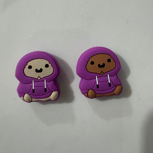 hoodie character silicone focal beads
