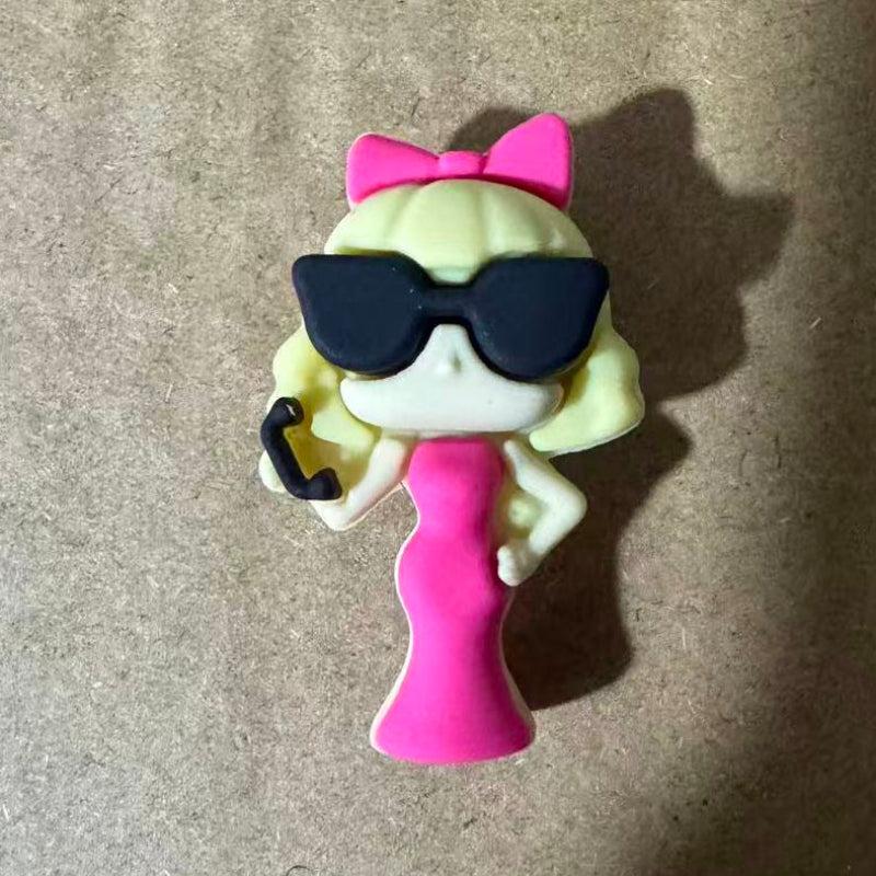 3D cute fashion girl silicone focal bead for pen DIY craft
