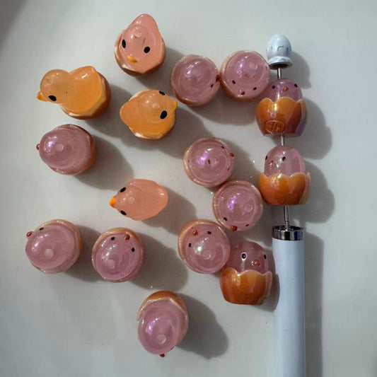 Chicken Acrylic Beads Cute Animal Spacer Beads for Pen DIY Crafts