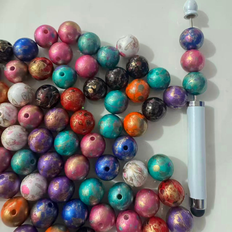 mixed color acrylic beads painted style for beadable pens