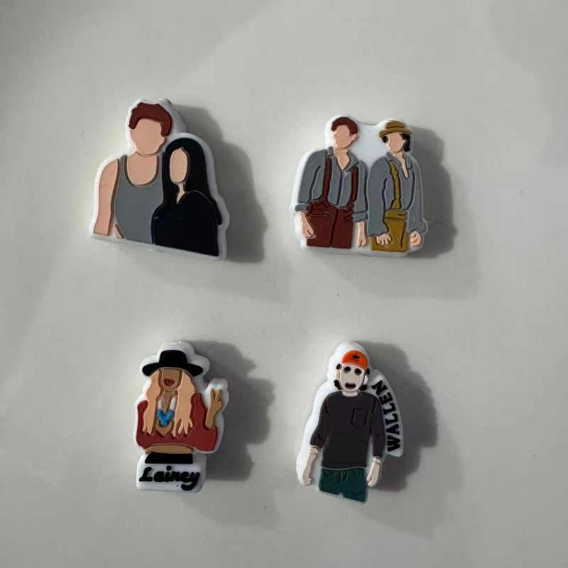 couple cartoon silicone focal beads