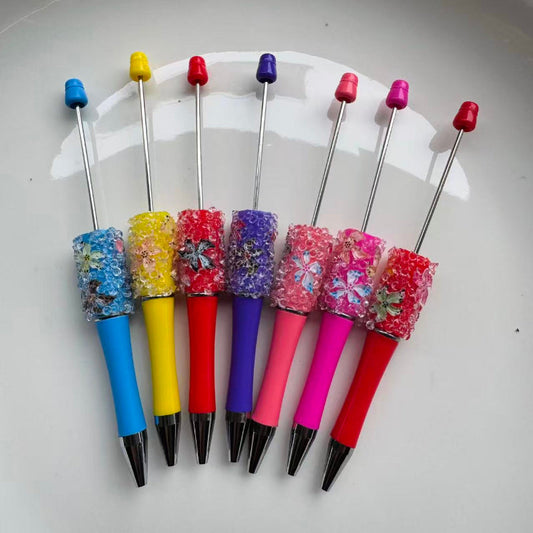Colorful handmade floral beaded pens with flower designs wholesale rgp2s