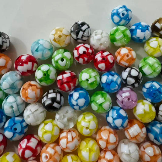 16mm heart shell acrylic beads mixed color round DIY craft beads for pens