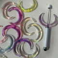 33mm crescent moon acrylic beads for beadable pens