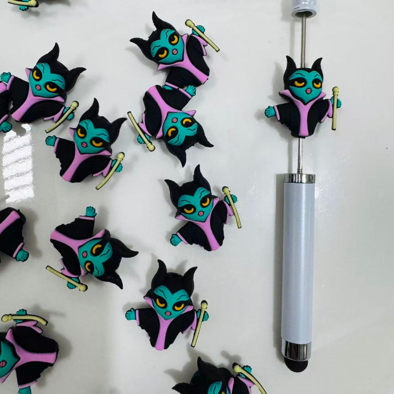 3d witch silicone focal beads halloween witch beads