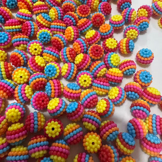 12mm rainbow pearl acrylic beads colorful for jewelry making