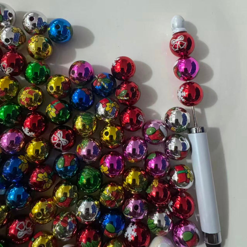 christmas shiny acrylic beads mixed colors for pen making