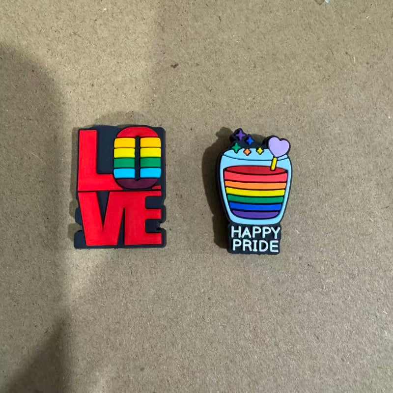 rainbow pride silicone focal beads
