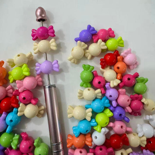 lollipop acrylic beads for beadable pens mixed colors