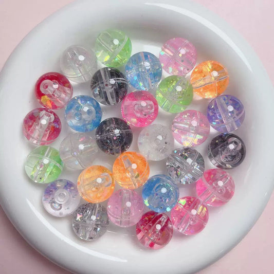 16mm water style acrylic beads transparent mix color round beads for pen making DIY crafts