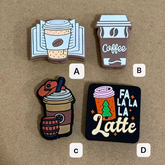 coffee cup silicone focal beads
