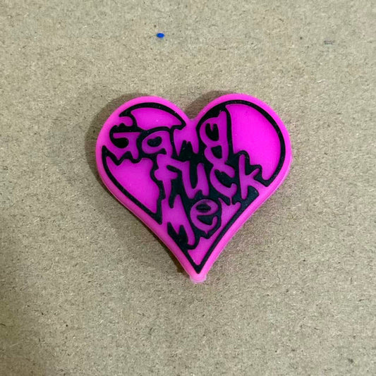 valentine heart silicone focal beads