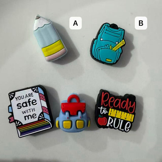 teacher silicone focal beads pencil backpack