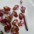 3D Flower Pot plant silicone focal beads for pen 