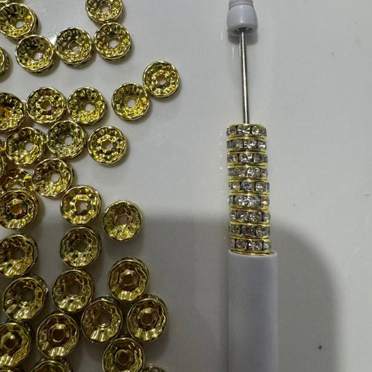 gold diamond spacer beads 10mm 12mm for jewelry and pen making