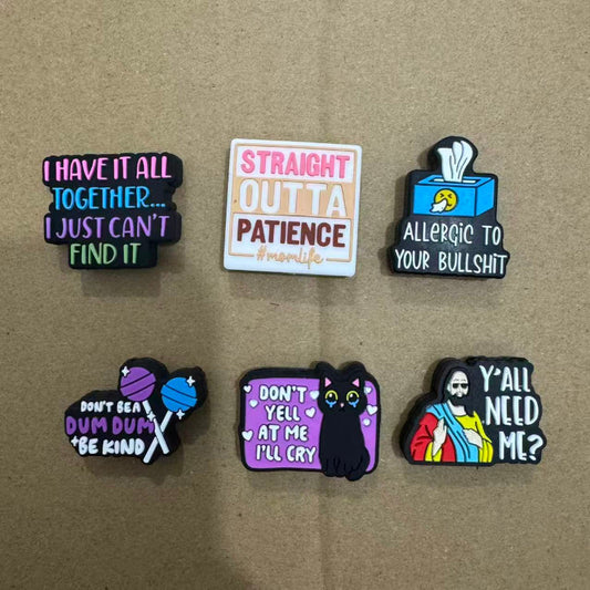 funny quote silicone focal beads