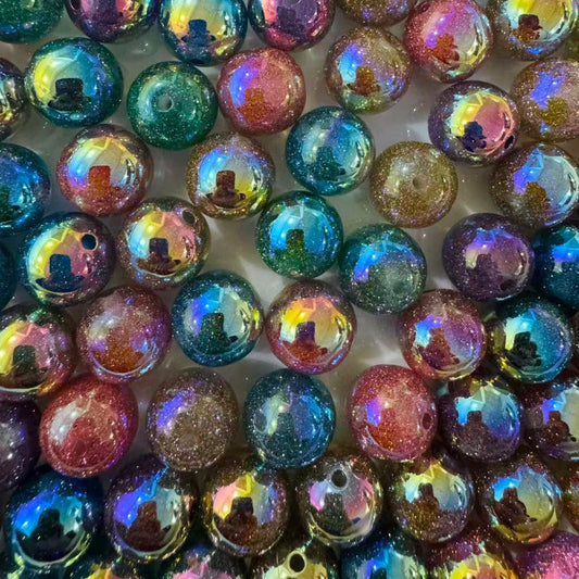 16mm galaxy glitter acrylic beads mixed color
