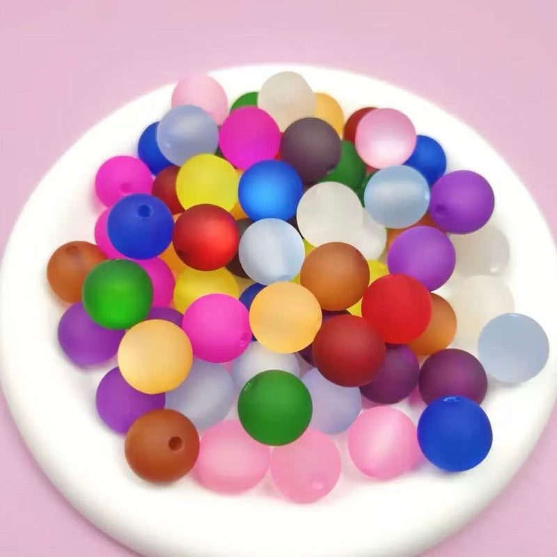 16mm cat eye acrylic beads frosted matte colorful round beads mix for pen making DIY