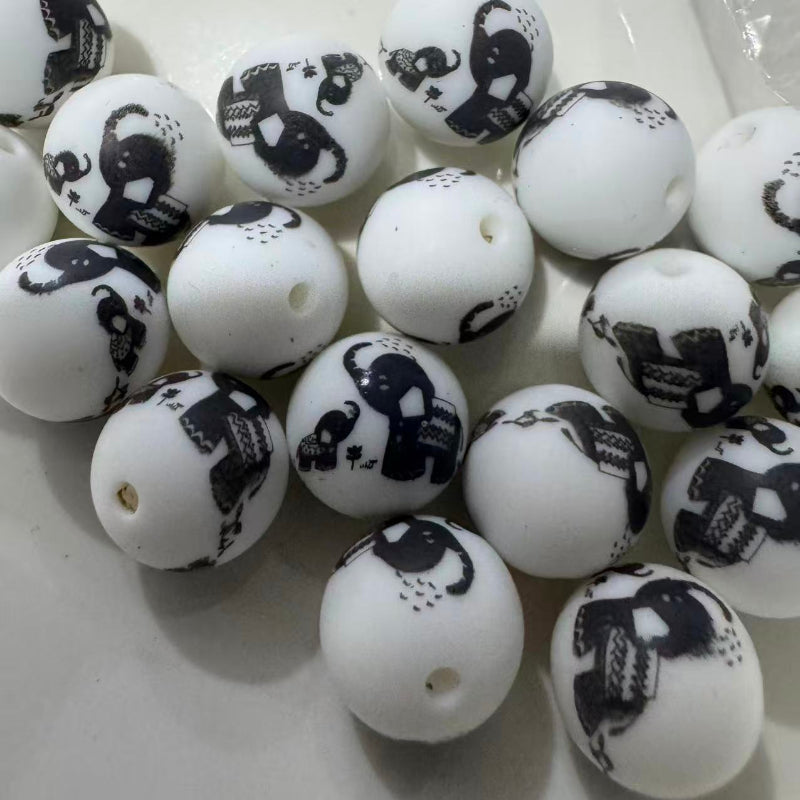 16mm cute elephant silicone beads for pen making DIY beads BPA free