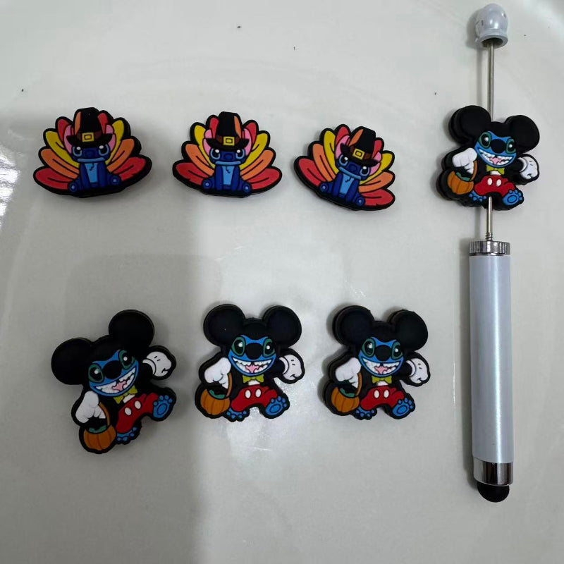 cartoon mouse silicone focal beads festive holiday beads