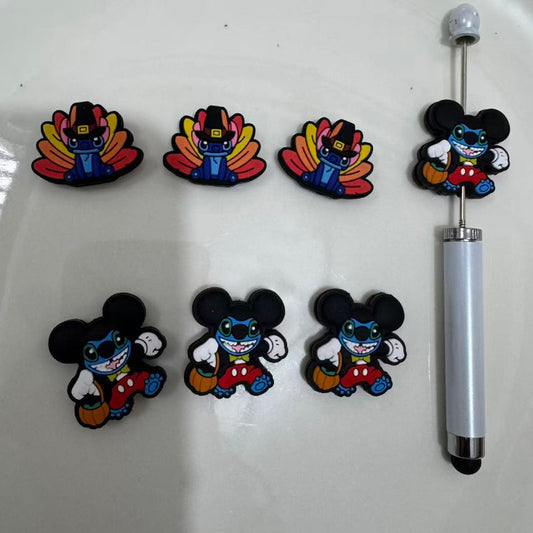 cartoon mouse silicone focal beads festive holiday beads