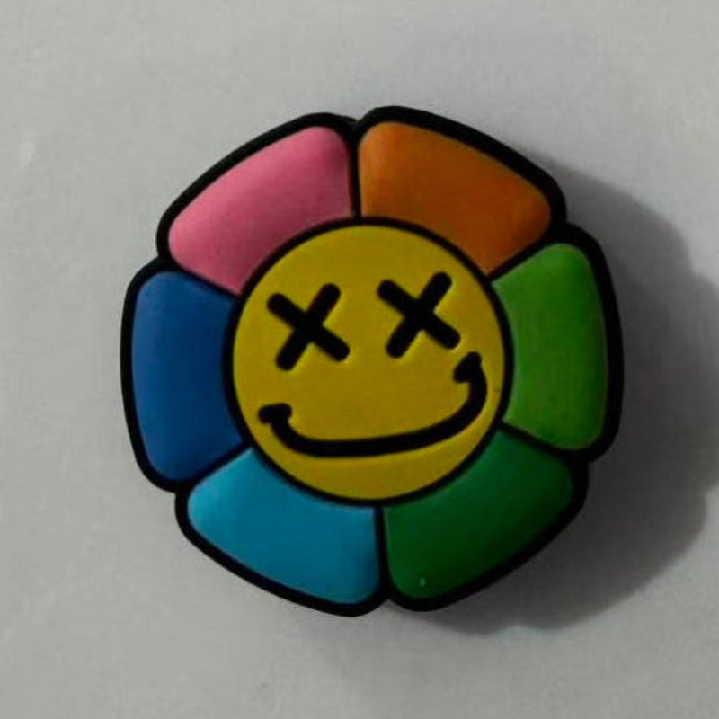 smiley flower silicone focal beads