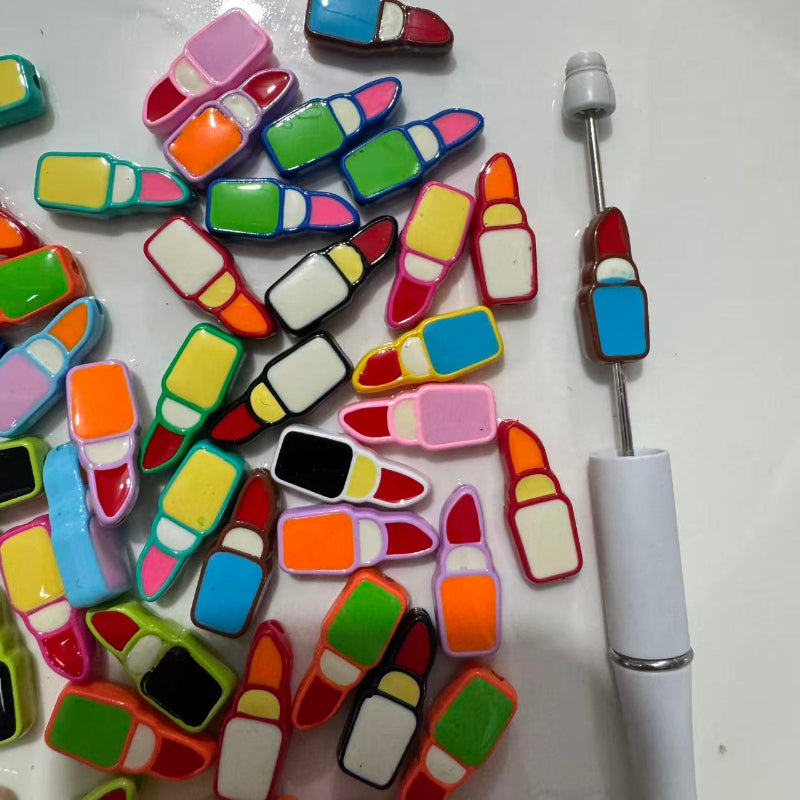 lipstick shape acrylic beads mix color for pen making