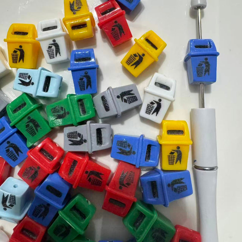 mini trash can acrylic beads mixed colors for pen making DIY jewelry