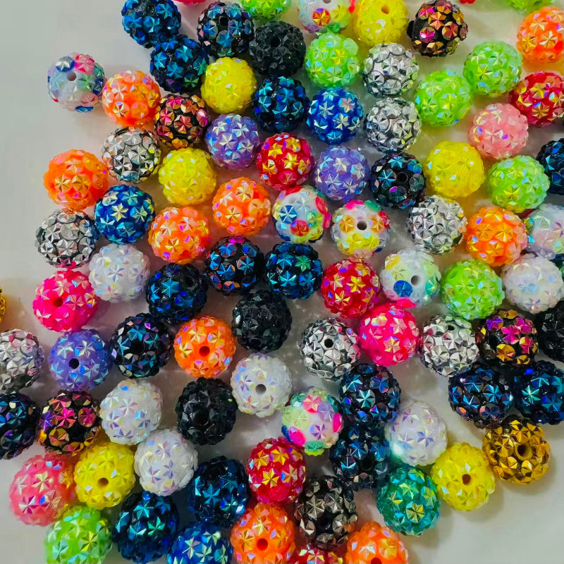 16mm Star Rhinestone Beads for Pens – Colorful Bling Acrylic Beads(b-2)