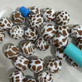 16mm Brown Cow Print Silicone Beads | DIY Pens & Jewelry Making