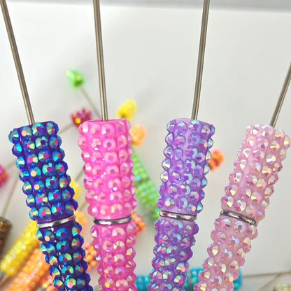 Rhinestone Beaded Pens, Random Mix Colors, DIY Beadable Pens