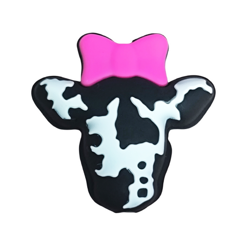 3D Cow Head With Bow Silicone Focal Beads For Pen Making