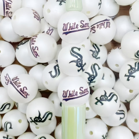 16mm Chicago White Sox Acrylic Beads For Pen Making