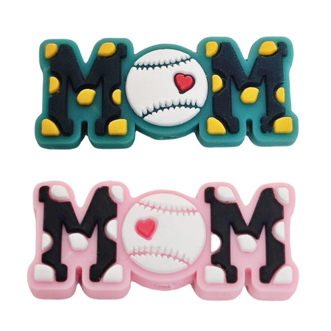 Baseball Mom Silicone Focal Beads For Sports