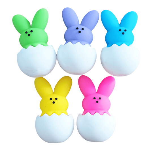 3D Easter Bunny Egg Silicone Focal Beads for DIY Crafts, Pen Making & Jewelry