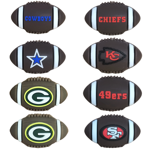 3D NFL American Football Silicone Focal Beads For Sports