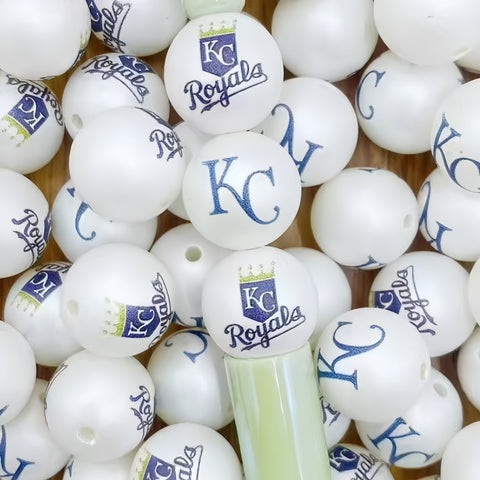 16mm Kansas City Royals Acrylic Beads For Pen Making