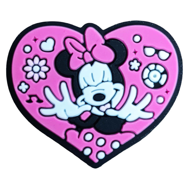 cartoon mouse heart silicone focal beads cute pink