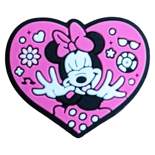 cartoon mouse heart silicone focal beads cute pink