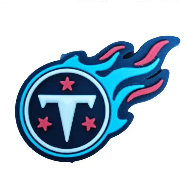 Letter T Football Silicone Focal Beads