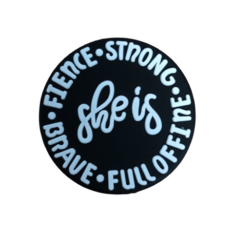 She Is Fierce Strong Silicone Focal Beads For Beaded Pen