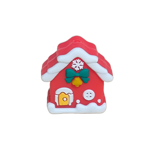 3D Red Christmas House Silicone Focal Beads For Pen Making