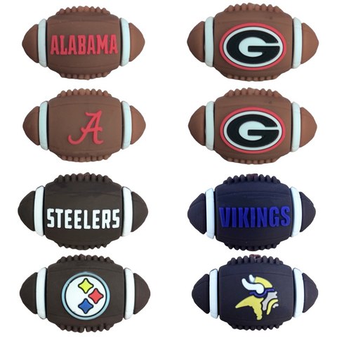 3D American Football Steelers Alabama Georgia & Vikings Silicone Focal Beads For Sports