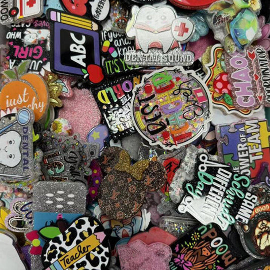 Clearance Acrylic Charms & Shaker | Random Mix for Badge Reels Pop Socket