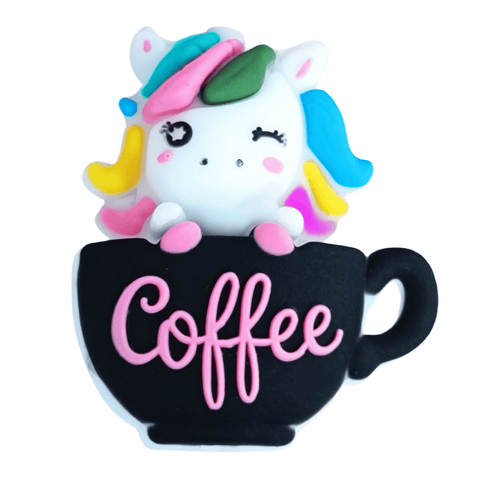 3D Coffee Rainbow Unicorn Silicone Focal Beads For Pen Making