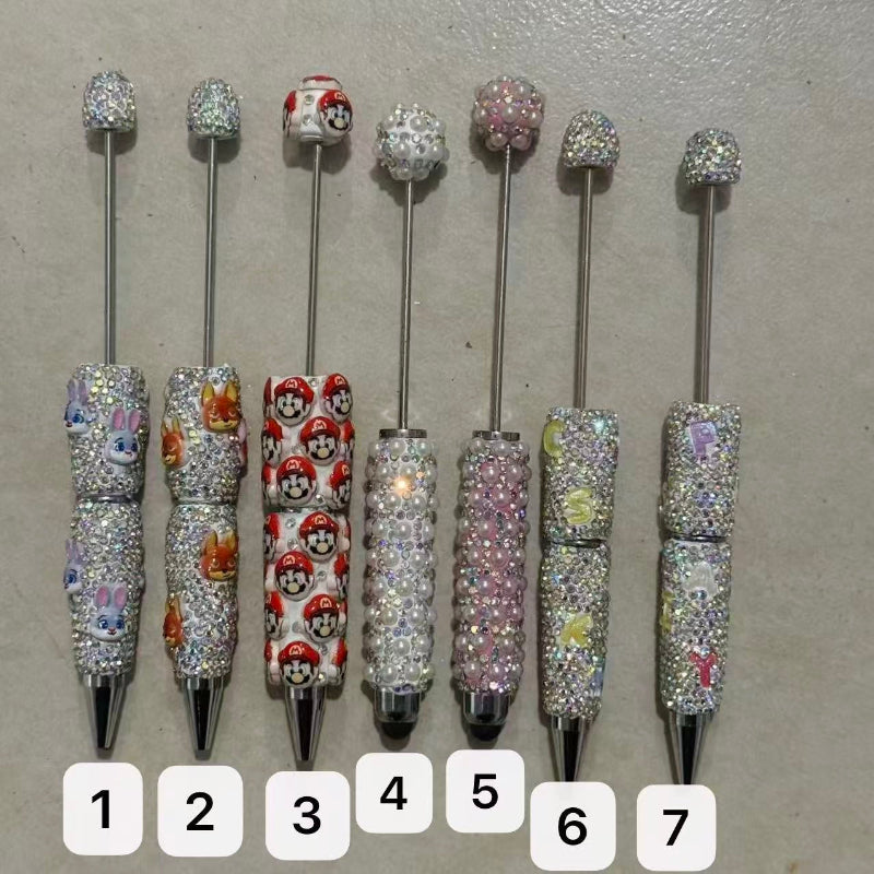 Cartoon Character Diamond Beadable Pen Luxury DIY Beaded Pens Bulk