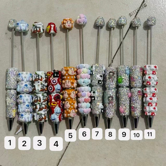 Cute Cartoon Beadable Pen Diamond DIY Beaded Pens Bulk