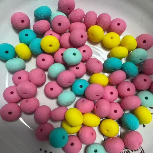 14mm abacus silicone beads solid color round spacer beads in random mixed colors for pen making and DIY crafts